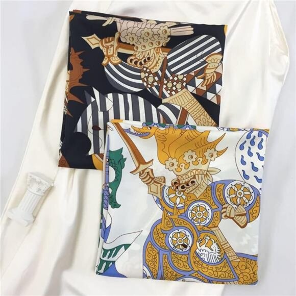 Silk Like Head Scarf for Women - Satin Large Hair Scarves - 35" Square - Picture 6 of 7